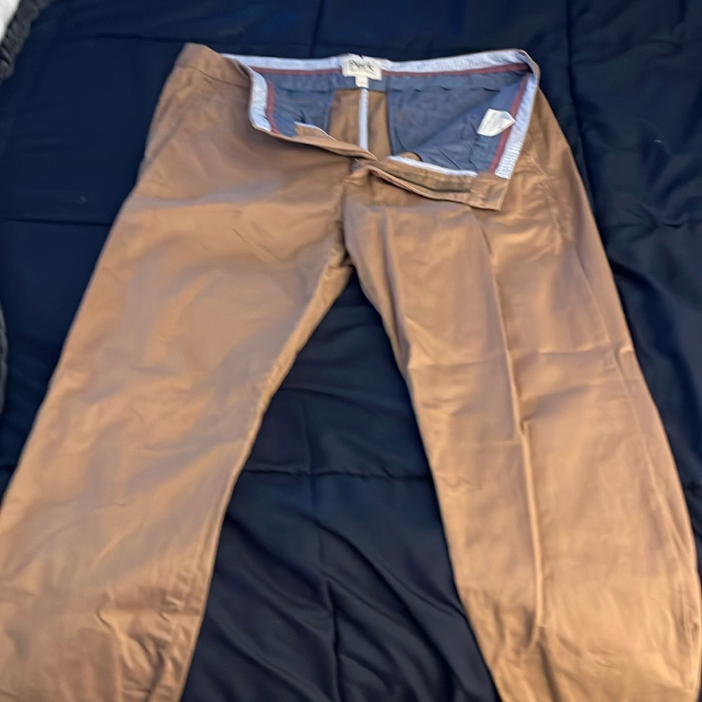 Perk Men's Slim Fit Pants - Tan and Blue